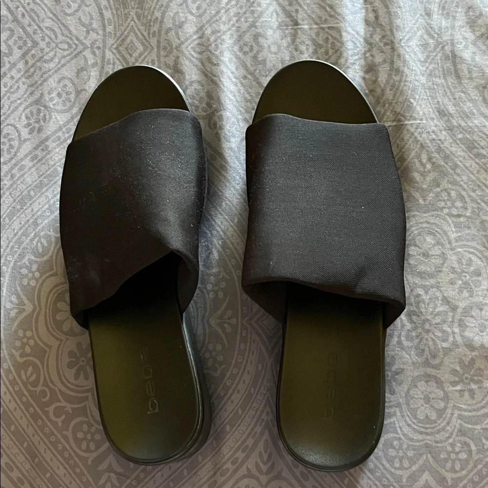 bebe Black Platform Sandals - Picture 3 of 6